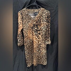 Leopard Print V-Neck Dress